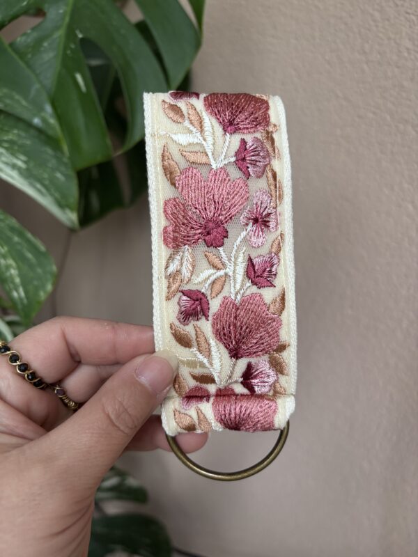 Vintage sleutelhanger Flora Pink