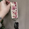 Vintage sleutelhanger Flora pink