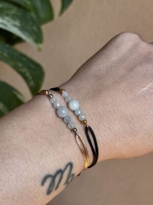 Geboortesteen armband maart