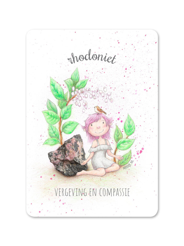 mooqi edelsteen kaarten rhodoniet