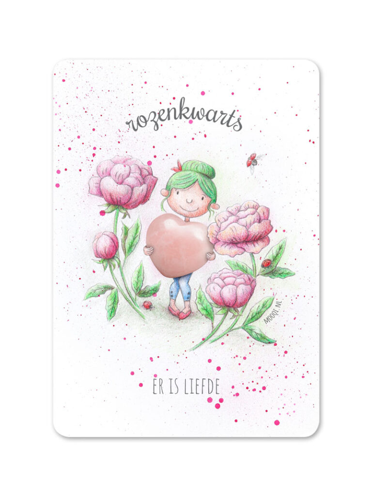 edelsteen minikaart rozenkwarts