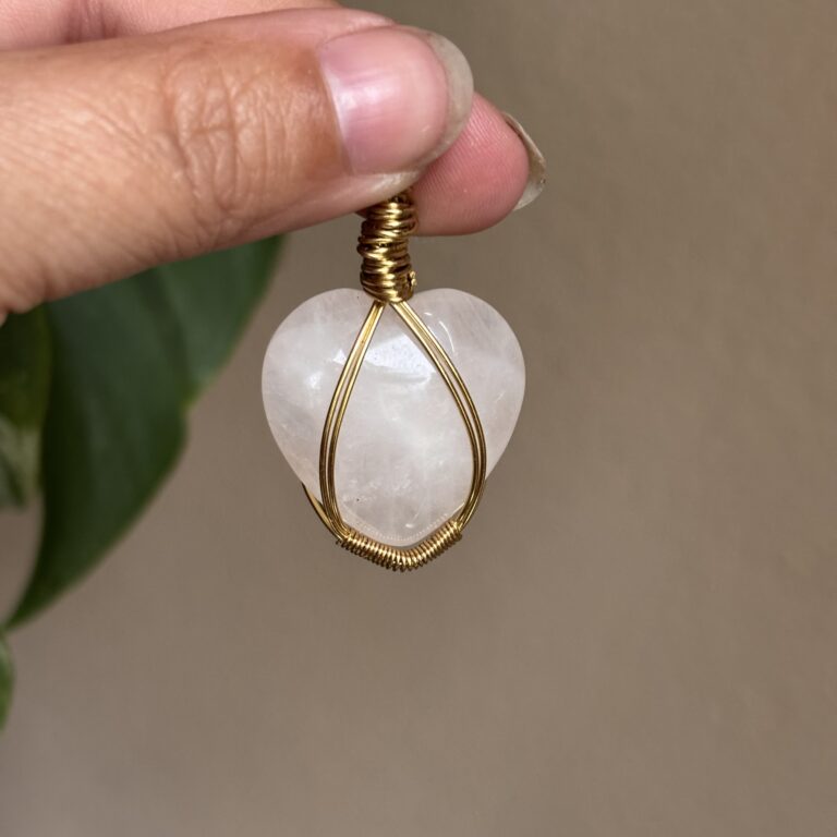 Rozenkwarts edelsteen hanger 1 hartvorm