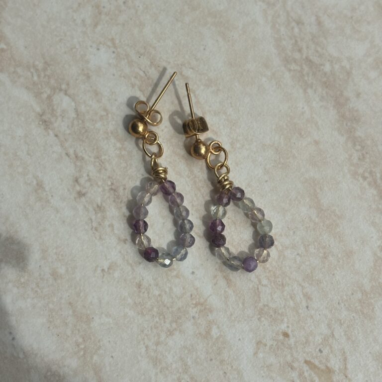 Druppel oorbel | Fluoriet