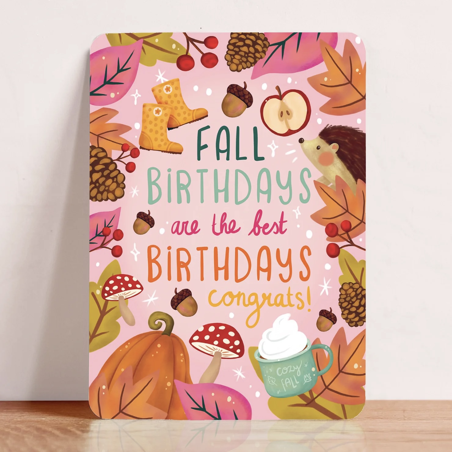 Postkaart Fall birthdays are the best birthdays
