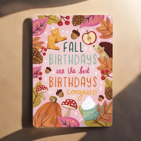 Postkaart Fall birthday are the best birthdays