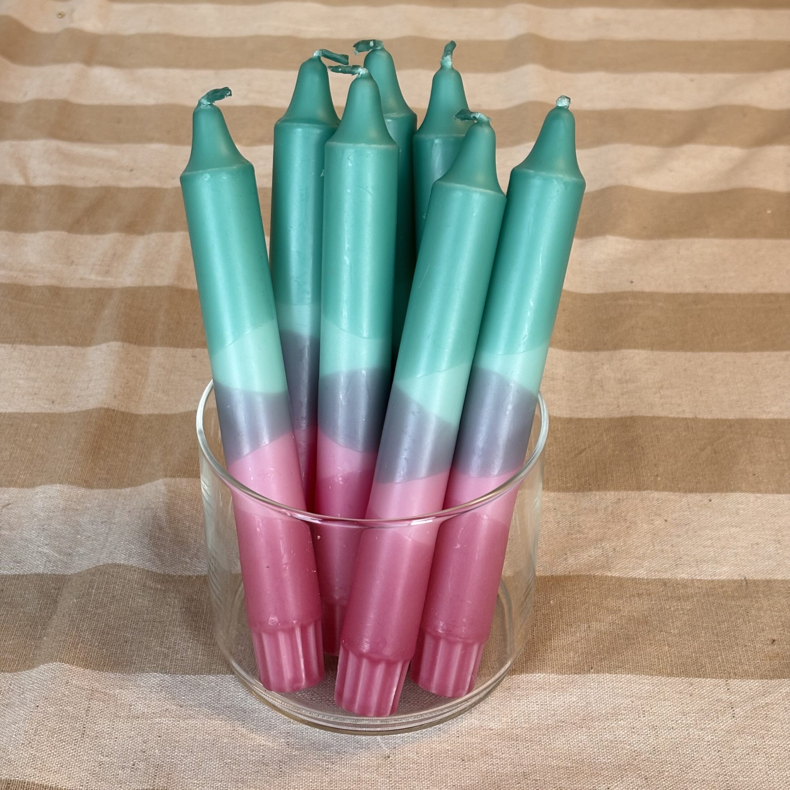 Dinerkaars dip dye donker roze/turquoise