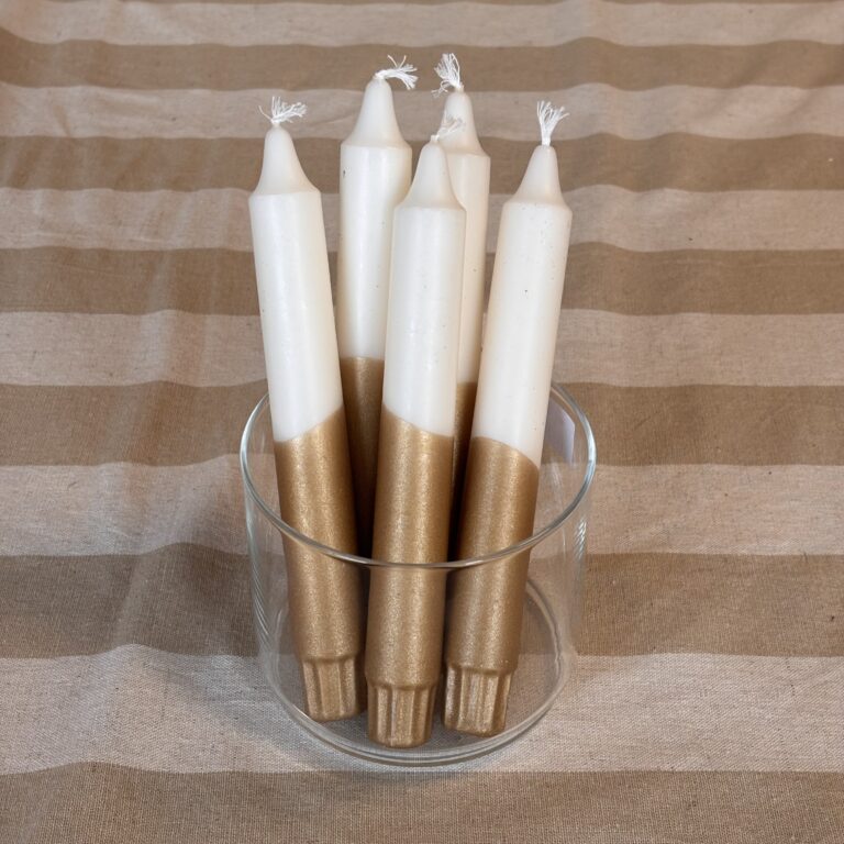 Dinerkaars dip dye goud/gebroken wit