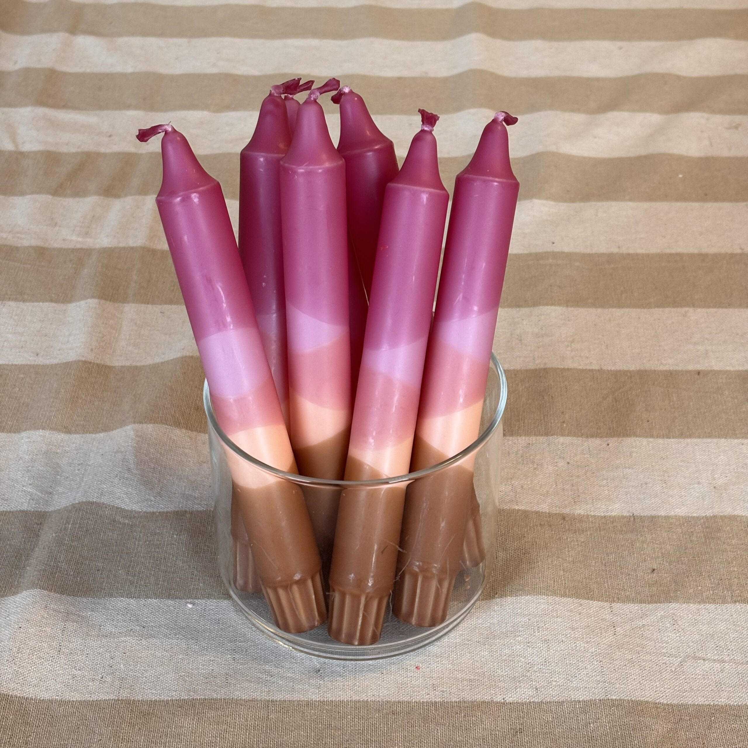Dinerkaars dip dye bruin/donker roze