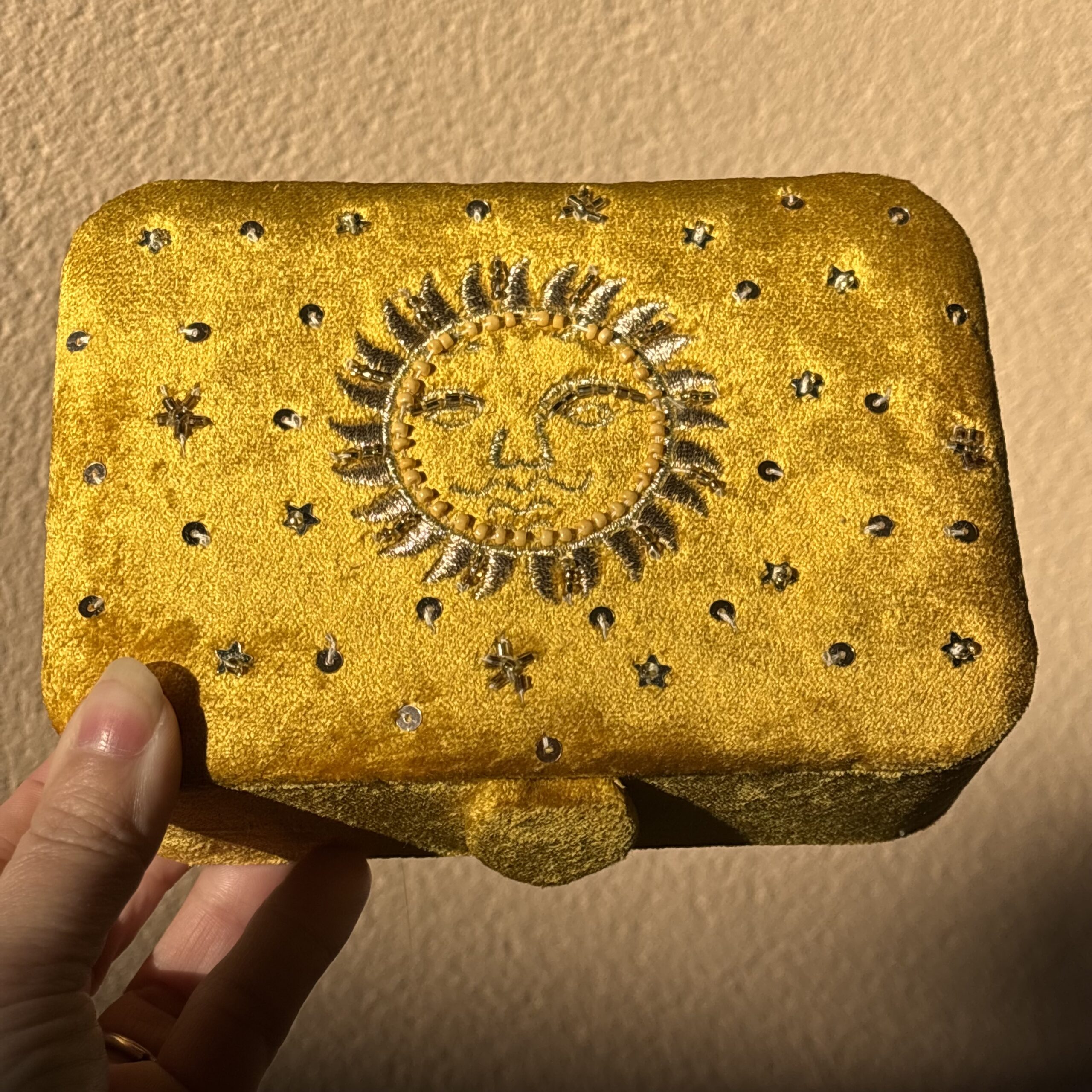 Opbergdoosje geel zon