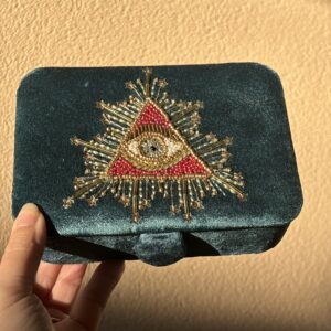 Opbergdoosje petrol alzienend oog