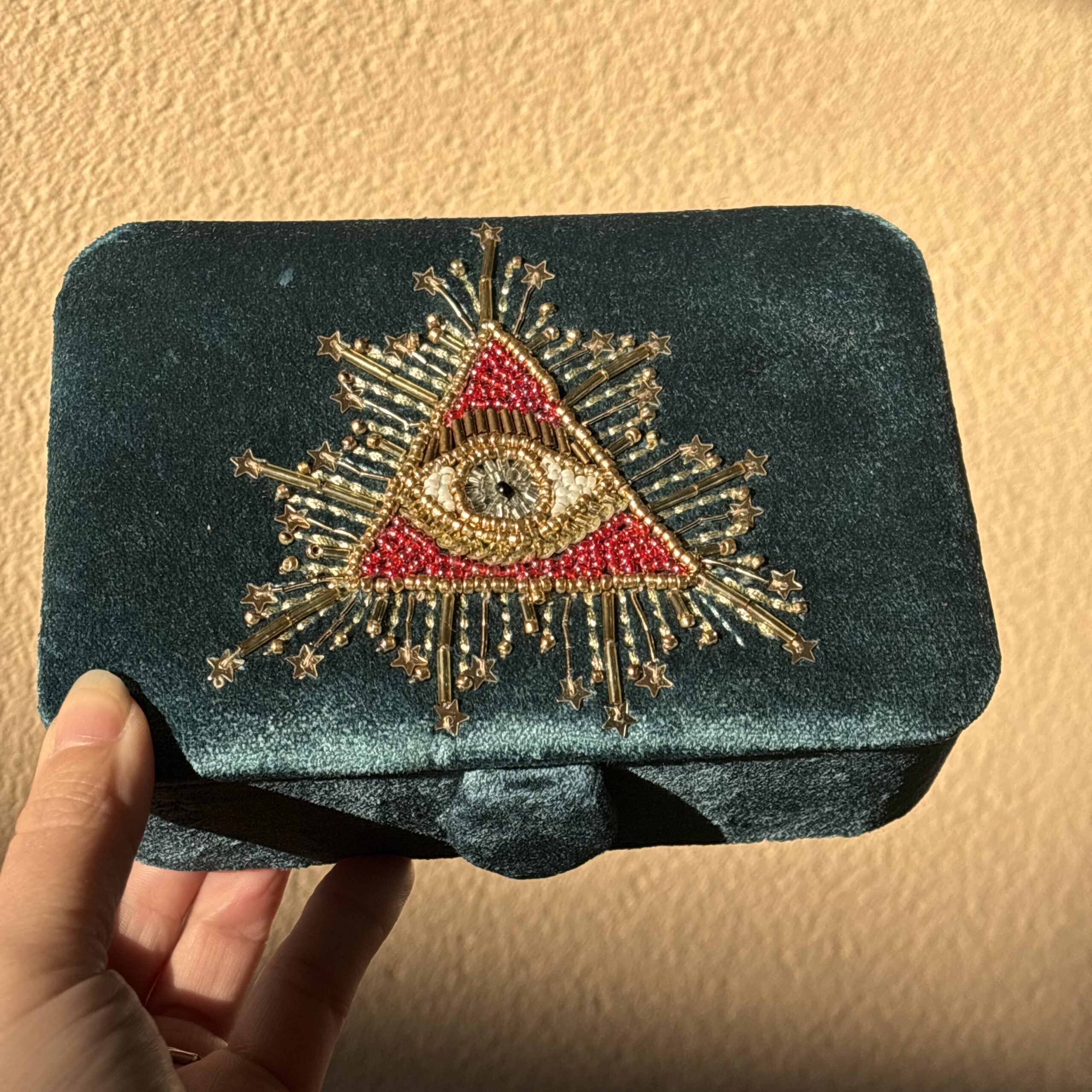 Opbergdoosje petrol alzienend oog | Pre order