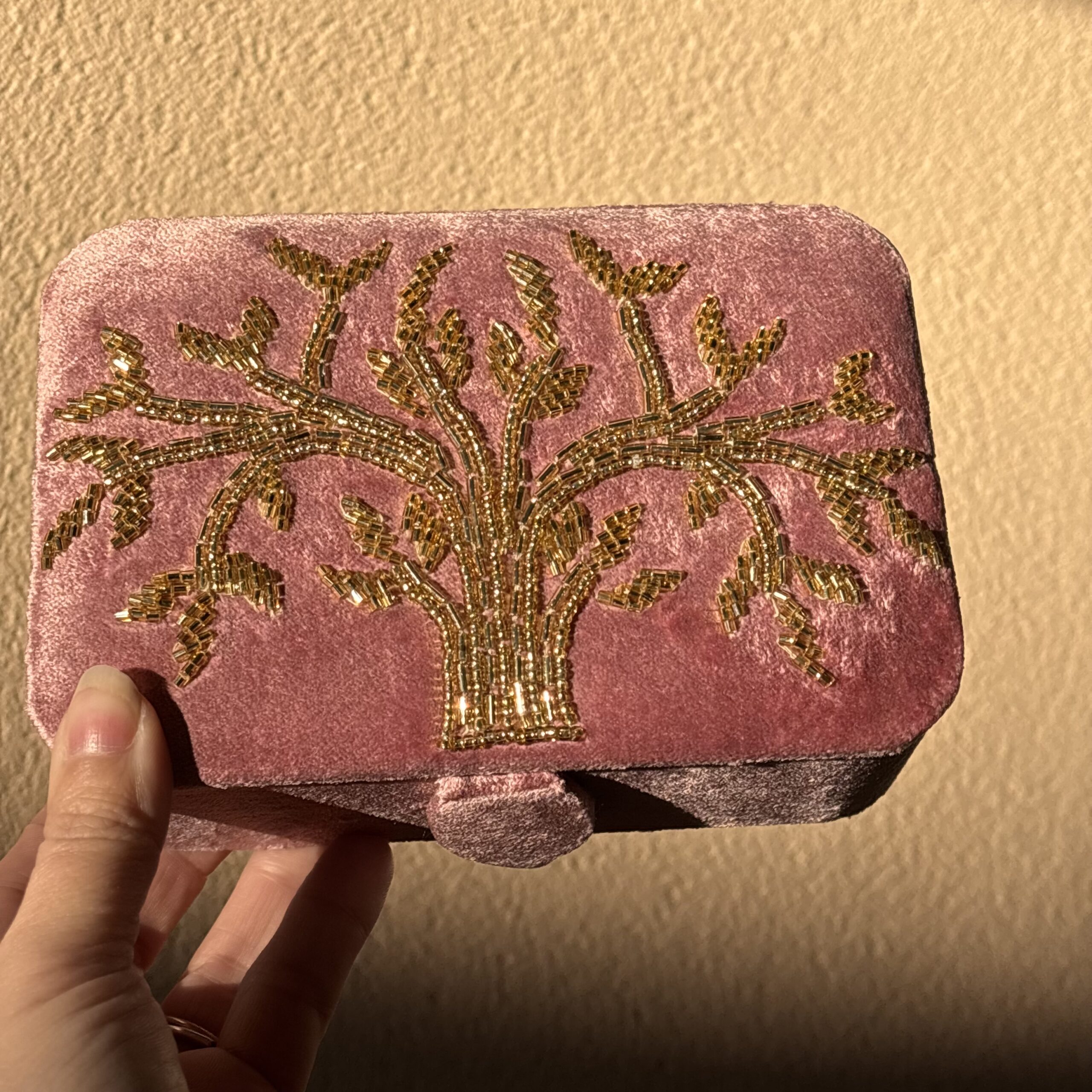 Opbergdoosje roze levensboom