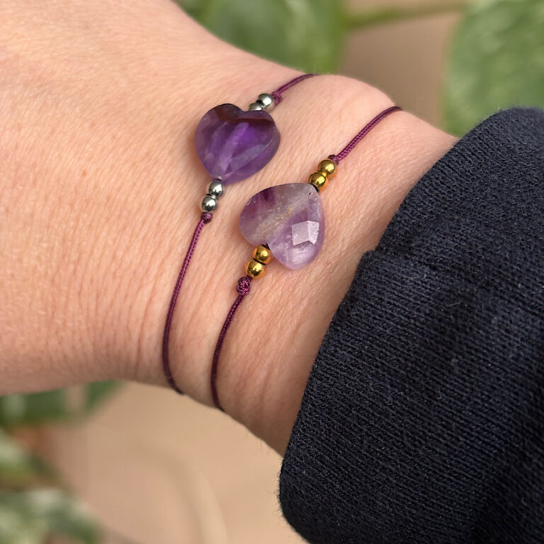 Armband met edelstenen – Ik hou van mij | Amethist