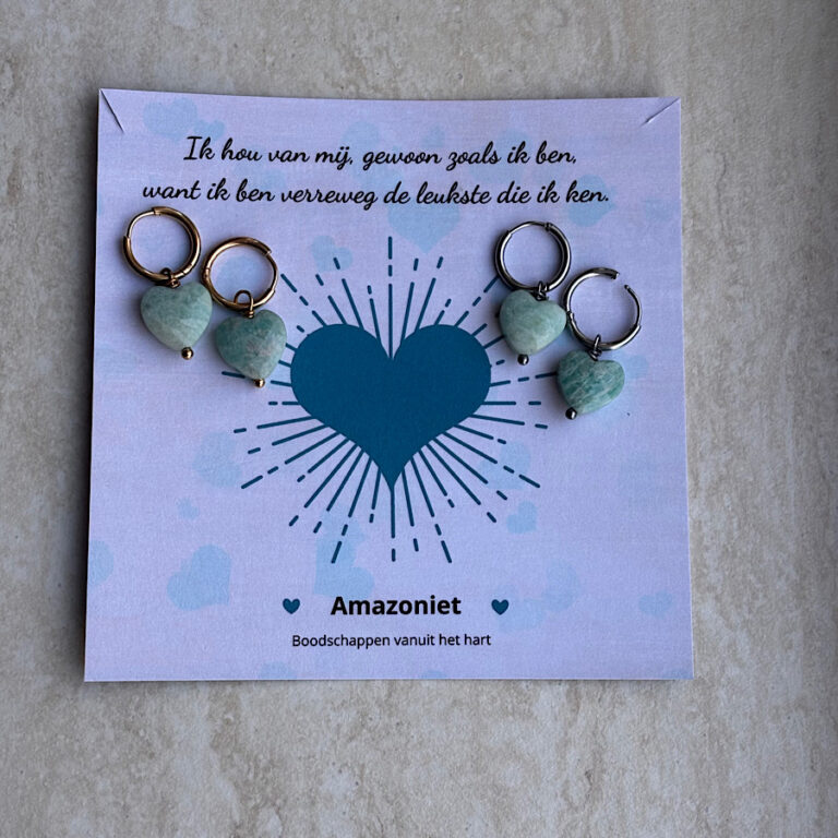 Oorbellen met edelstenen – Ik hou van mij | Amazoniet