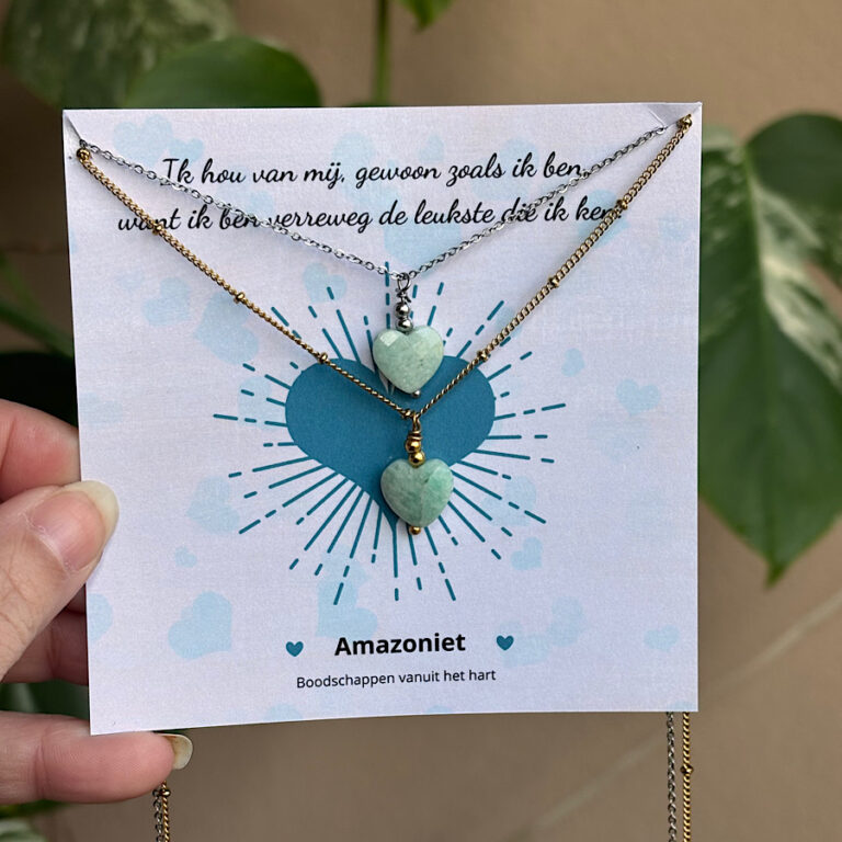 Ketting met edelstenen – Ik hou van mij | Amazoniet