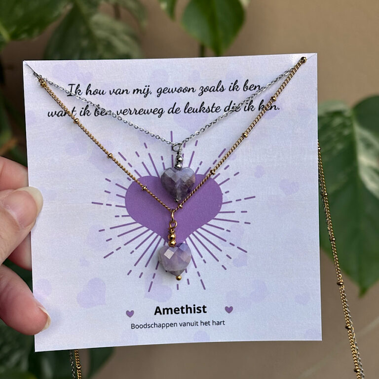 Ketting met edelstenen – Ik hou van mij | Amethist